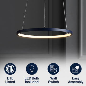 Brice Modern Contemporary Iron Integrated LED Pendant